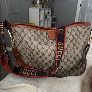 Beige and Brown Shoulder Bag